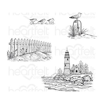 Heartfelt Creations Rubber Stamp Set - Sea Breeze Harbor
