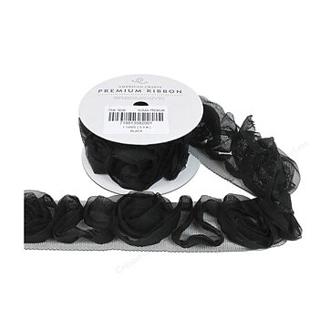 American Crafts Ribbon Ruban Premium - Rose Black
