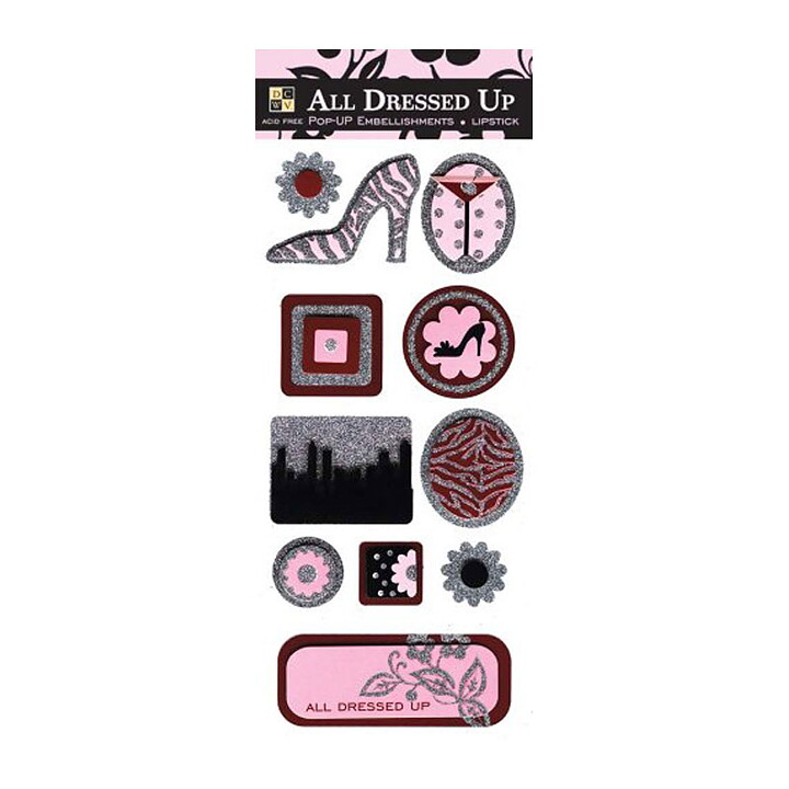 DCWV Stickers All Dressed Up - Lipstick 2