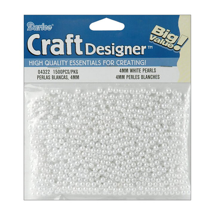 Darice Craft Designer Pearls - White 4 mm