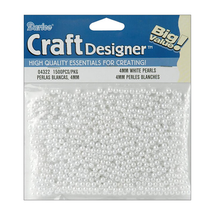 Darice Craft Designer Pearls - White 4 mm