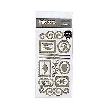American Crafts Thickers Chipboard Stickers - Accents Shape Silver