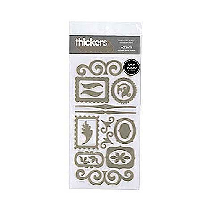 American Crafts Thickers Chipboard Stickers - Accents Shape Silver