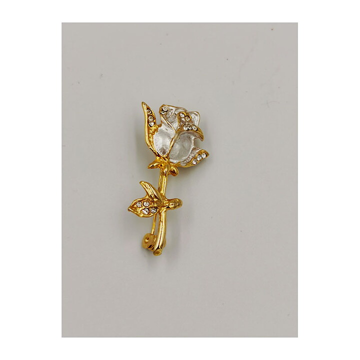 Brooch - Rose with Rhinestones