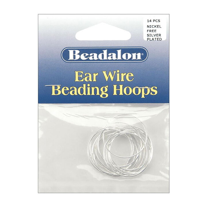 Beadalon Ear Wire Beading Hoops. 25 mm