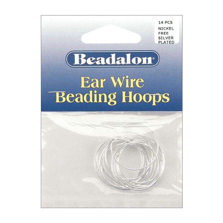 Beadalon Ear Wire Beading Hoops. 25 mm