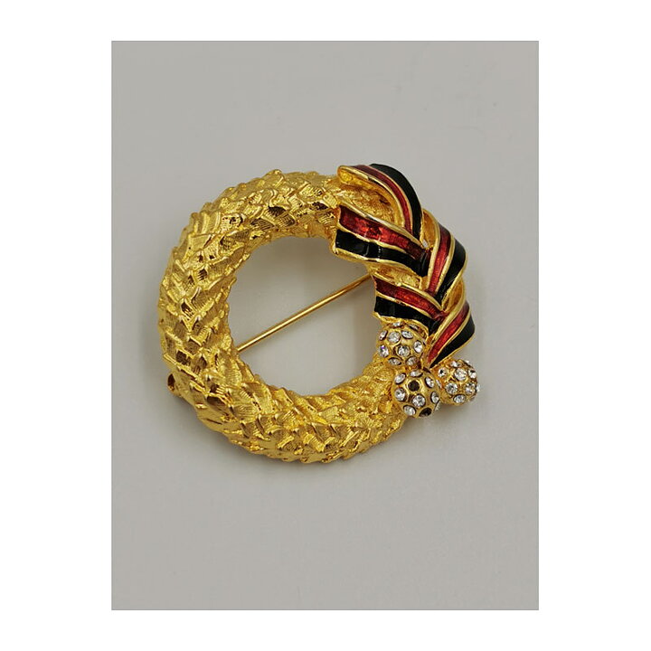 Brooch - Wreath with Rhinestones