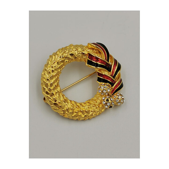 Brooch - Wreath with Rhinestones