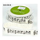 May Arts Printed Ribbon  - Music Notes Ivory 