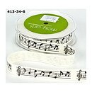 May Arts Printed Ribbon  - Music Notes Ivory 