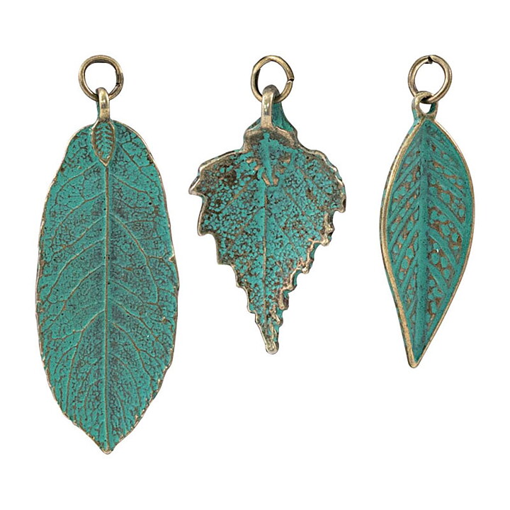 Tim Holtz Assemblage Charms - Patina Leaves