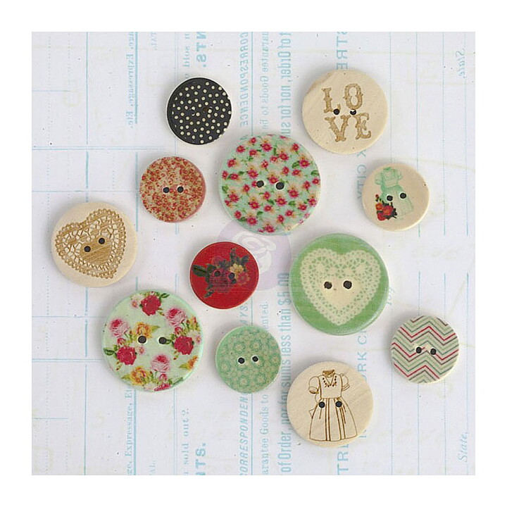 Prima Marketing Wood Buttons - Anna Marie Collection