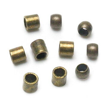 Cousin Basic Metal Findings - Antique Gold Crimp Tubes & Beads 2 mm
