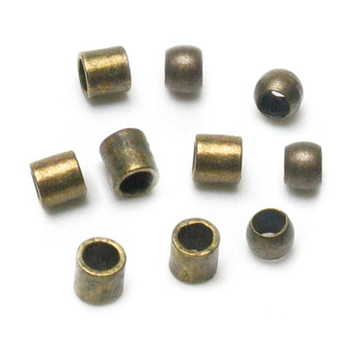 Cousin Basic Metal Findings - Antique Gold Crimp Tubes & Beads 2 mm