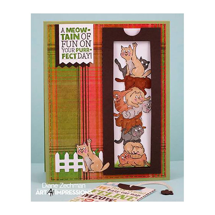 Art Impressions Stackers Cling Rubber Stamps - Cat