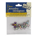 Darice Antique Silver Rhinestone Cross Charms