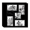 Pioneer 5-Up Sewn Embossed Collage Frame Photo Album - Family Black