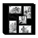 Pioneer 5-Up Sewn Embossed Collage Frame Photo Album - Family Black