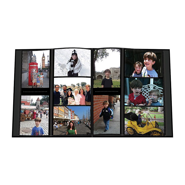 Pioneer 5-Up Sewn Embossed Collage Frame Photo Album - Family Black