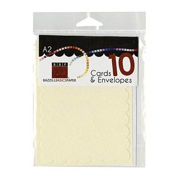 Bazzill Cards & Envelopes A2 - Scallop Butter Cream