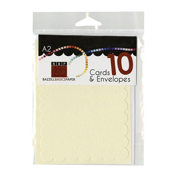 Bazzill Cards & Envelopes A2 - Scallop Butter Cream