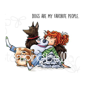 Stamping Bella Cling Rubber Stamps - Tiny Townie Daphme & Her Dogs