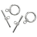Cousin Basic Metal Findings - Silver Rope Toggle2 Medium 10x19 mm