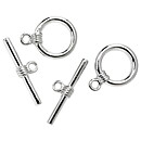 Cousin Basic Metal Findings - Silver Rope Toggle2 Medium 10x19 mm