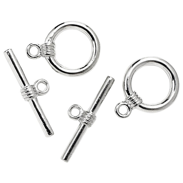Cousin Basic Metal Findings - Silver Rope Toggle2 Medium 10x19 mm