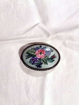 Brooch Vintage Limoge France -  Flower boquet
