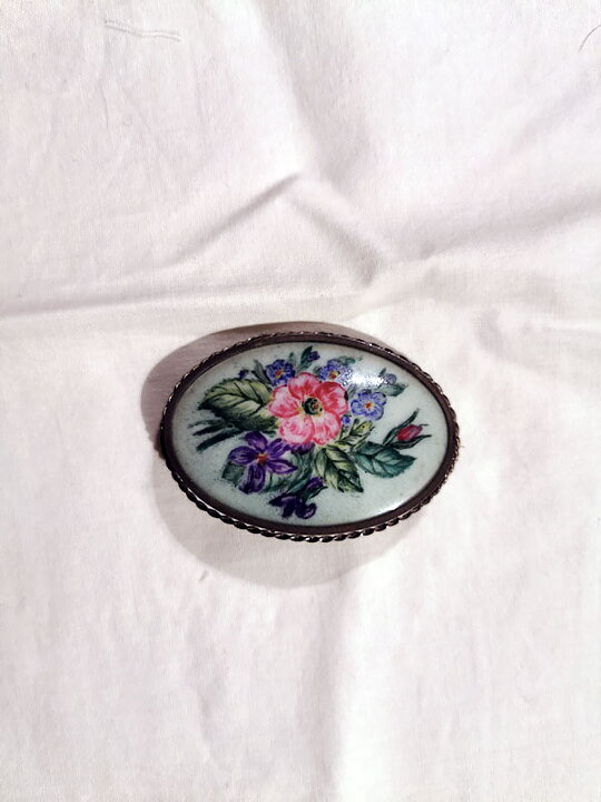 Brooch Vintage Limoge France -  Flower boquet