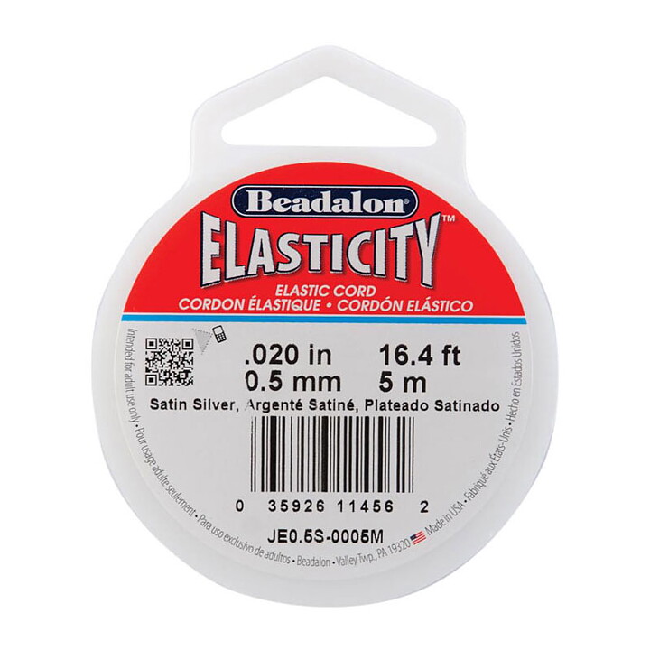 Beadalon Elastic Bead Cord - Satin Silver