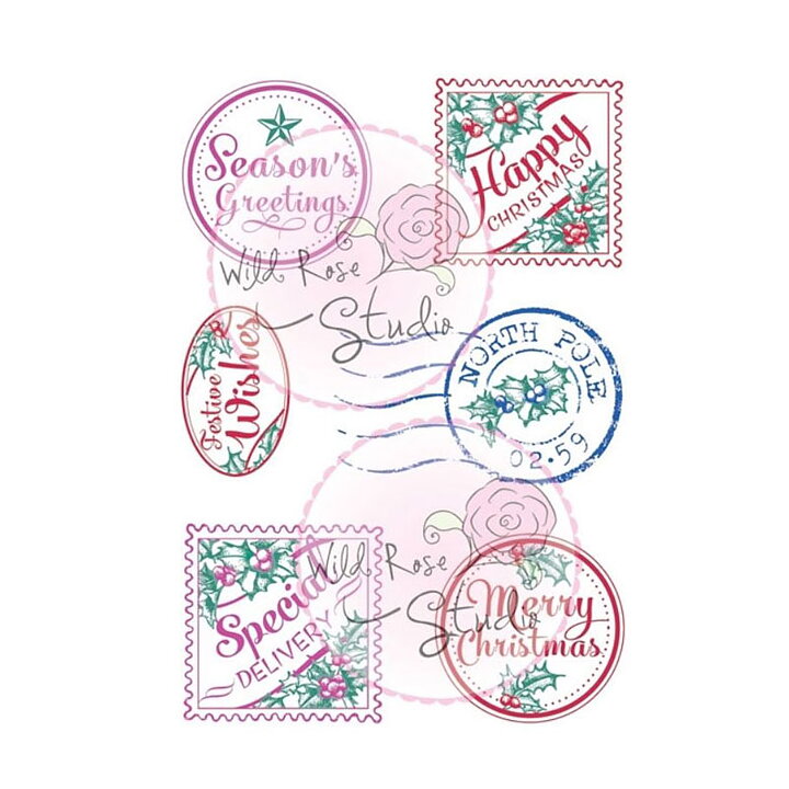 Wild Rose Studio Clear Stamps - Christmas Labels