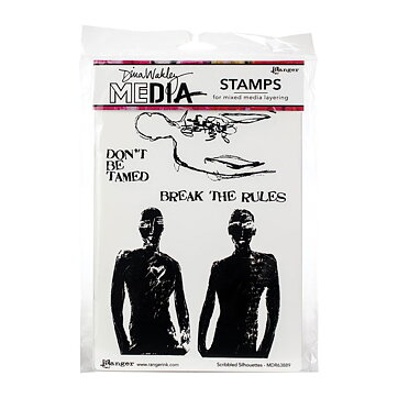 Ranger Dina Wakley Cling Stamps - Scribbled Silhouettes