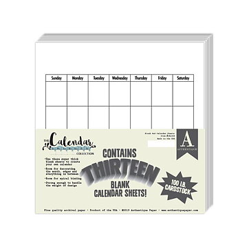 Authentique Single-Sided Cardstock - Calendar Collection Blank