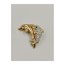 Brooch - Dolphins with Rhinestones