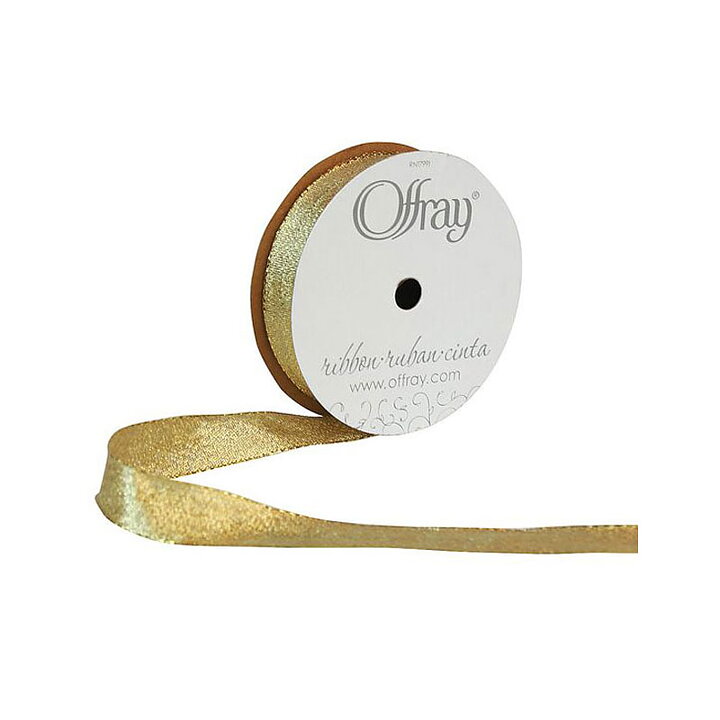 Berwick - Offray Galena Metallic Ribbon  - Gold 15 mm