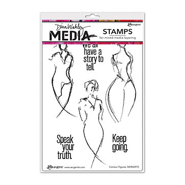 Ranger Dina Wakley Cling Stamps - Contour Figures
