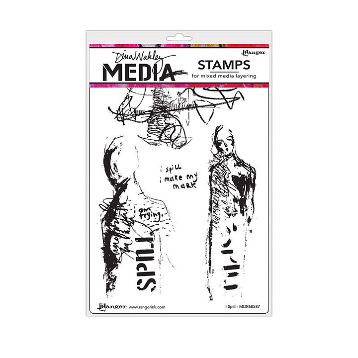 Ranger Dina Wakley Cling Stamps - I Spill