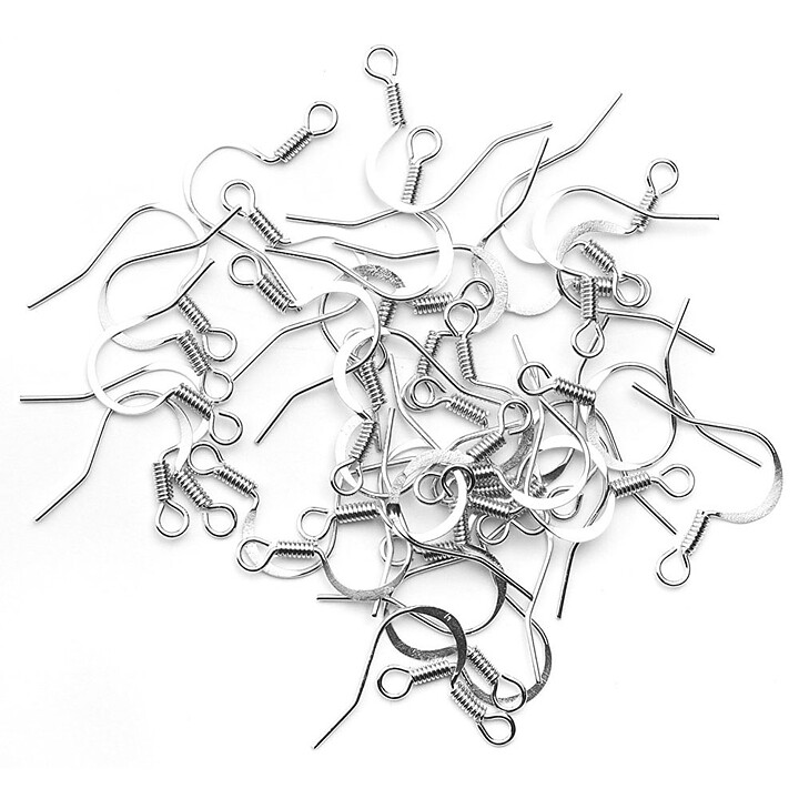 Cousin Basic Metal Findings - Silver Ear Wire Fishhooks 15 mm
