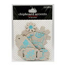 Colorbök Chipboard Accents - Blue Foil