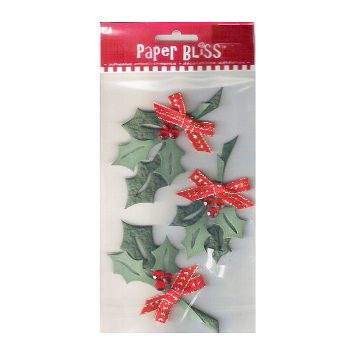 Paper Bliss  3-D Adhesive Accents - Boughs of Holly