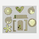 Colorbök Chipboard Accents - Green Foil