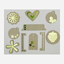 Colorbök Chipboard Accents - Green Foil