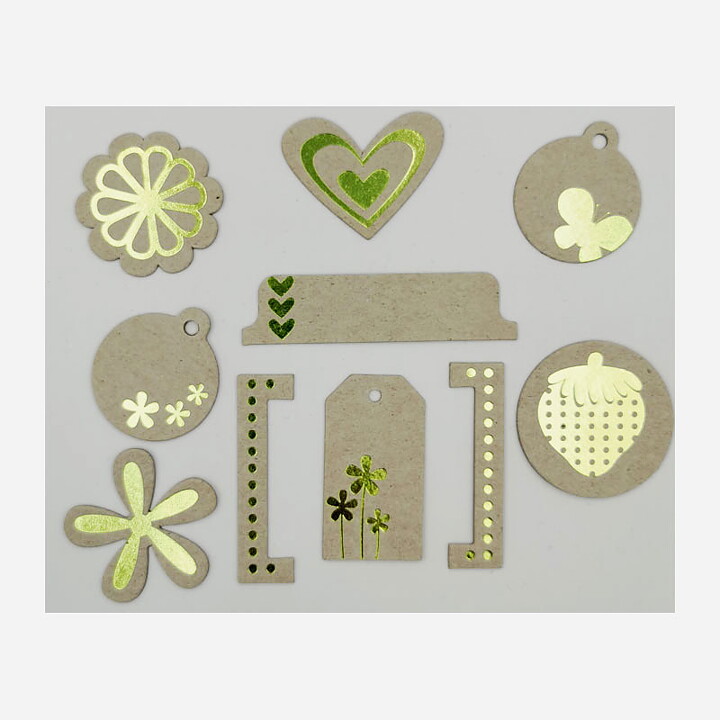 Colorbök Chipboard Accents - Green Foil