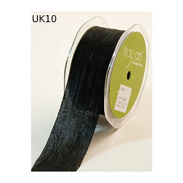May Arts Silky Cruched Ribbon  - Black 38 mm