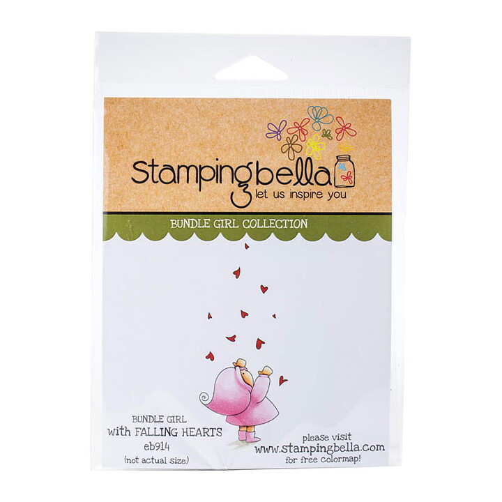 Stamping Bella Cling Rubber Stamps - Bundle Girl with  Falling Hearts
