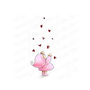 Stamping Bella Cling Rubber Stamps - Bundle Girl with  Falling Hearts