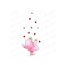 Stamping Bella Cling Rubber Stamps - Bundle Girl with  Falling Hearts