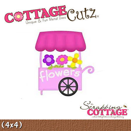 Cottage Cutz Dies 4x4 Flowers Cart